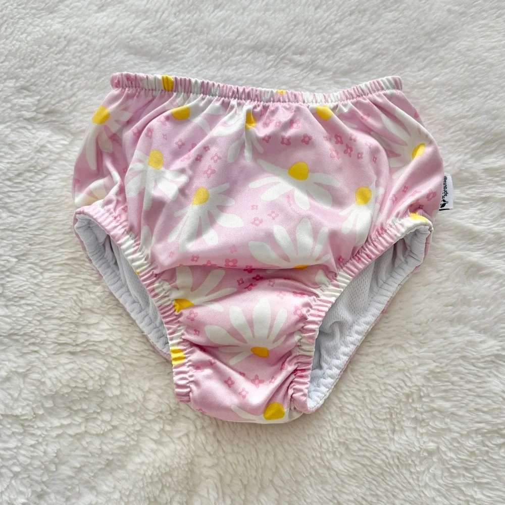 Green Sprouts Eco Pull-Up Swim Diaper Pink Daises Size 3T 28-33 lbs